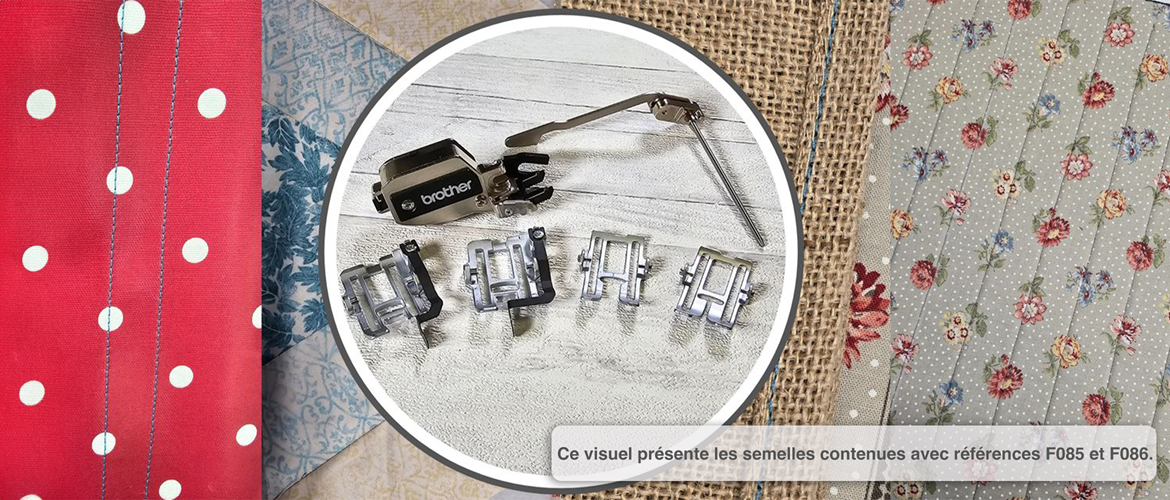 Ce visuel présente les semelles contenues avec références F085 et F086. 