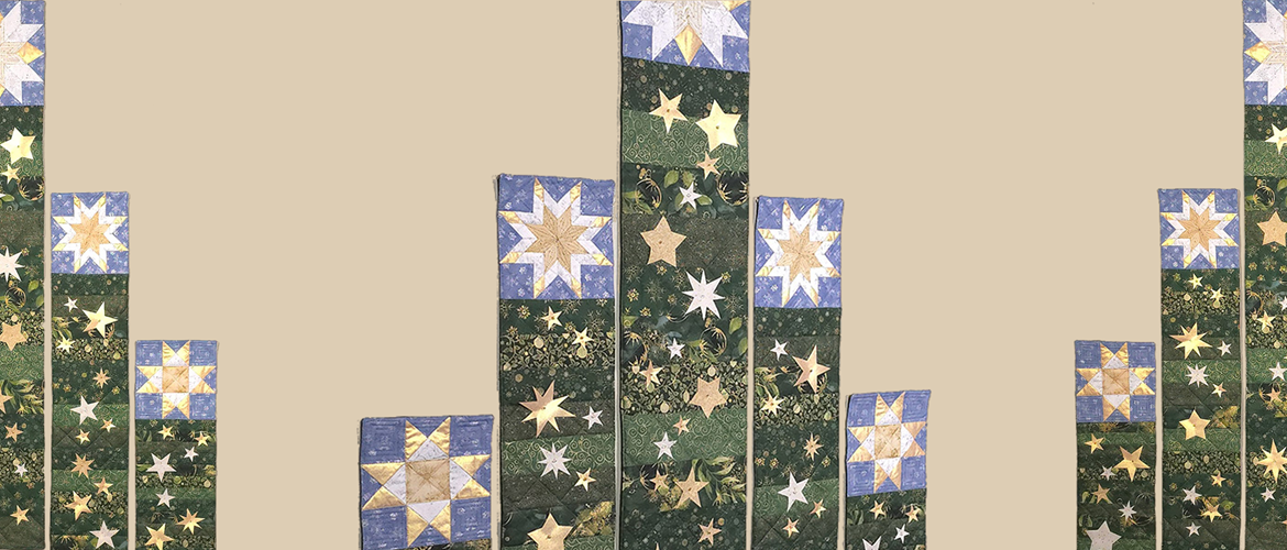 Gesteppten Weihnachtsbaum-Paneele.