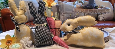 soft toy fabric bunnies and carrots
