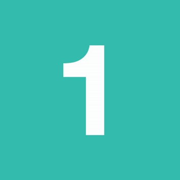 Nummer 1 tegen blauwgroene achtergrond