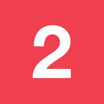 Numero 2 su sfondo cremisi