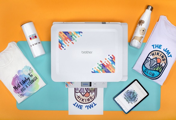Brother sublimatieprinter met gesublimeerde artikelen