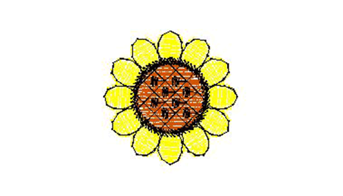 Tekening van een zonnebloem