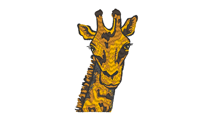 Giraffe head embroidery design