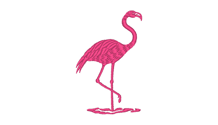 Pink flamingo embroidery design