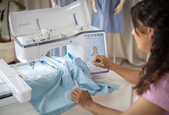 Modern embroidery made effortless with the Brother Celeste CX1e.