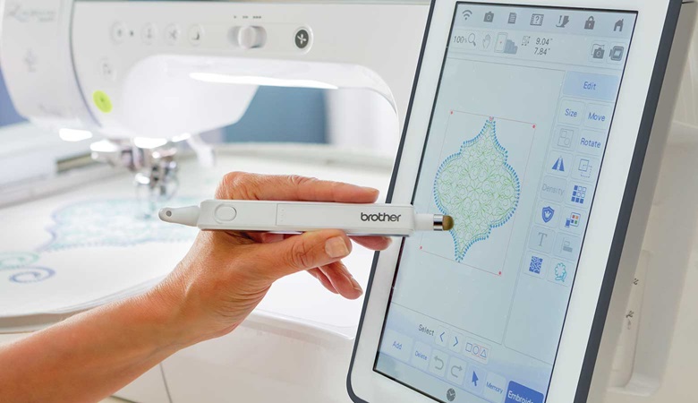 Stickmuster auf dem Bildschirm von XP3 mit dem Sensorstift bearbeiten