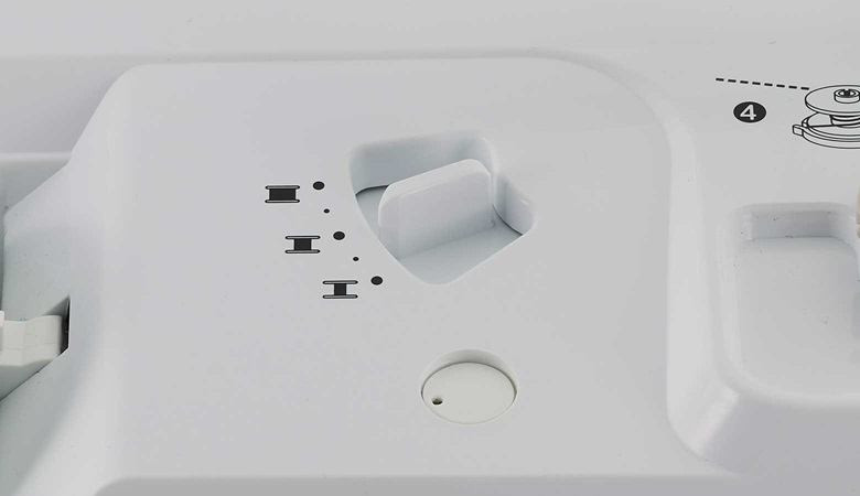 Close up of Brother XP3 bobbin winding with 5 different levels