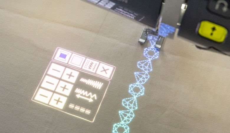 EV1’s projection of stitch parameters and diamond stitching pattern