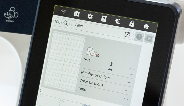 Brother Aveneer EV1’s My Design Center screen