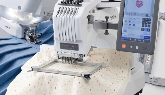 Mix of embroidery frames and sewing feet