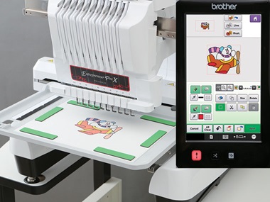Cadre de numérisation avec image sur une machine à broder