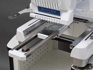 Pulled out tubular frame in PR1055X embroidery machine