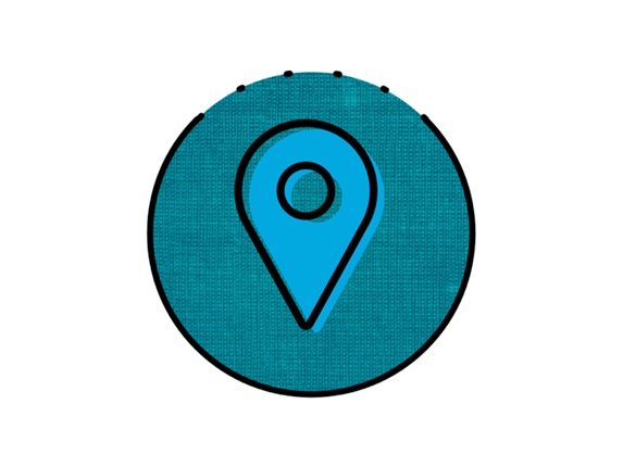 Blaugrünes Positionsnadel-Symbol