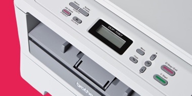 office printer on pink background
