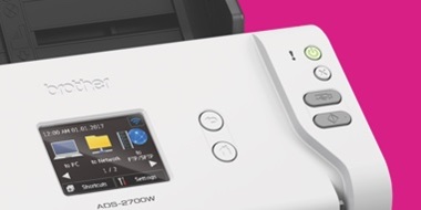 Scanner on pink background