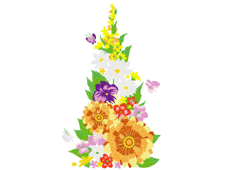  Großes Mischblumenstickmuster