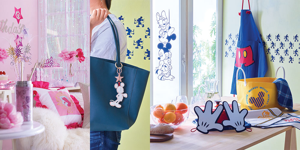 Pink and blue room full of Disney projects