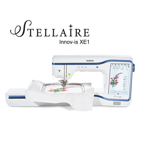 Brother Stellaire Innov-Is XE1 Stickmaschine mit Blumenmotiv