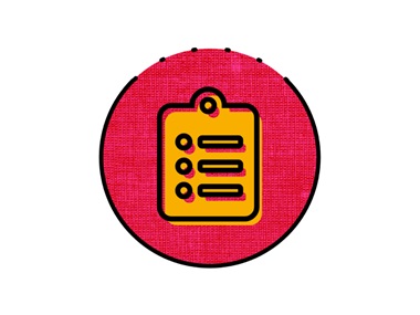 Pictogram van roze en oranje klembord