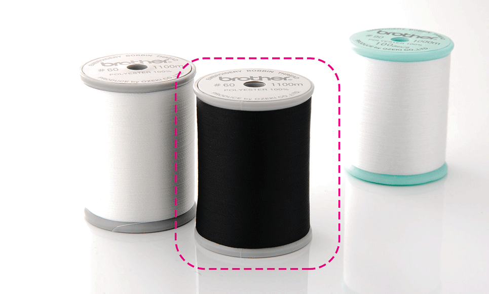 Fil de broderie noir EBTCEN pour machines à broder Brother