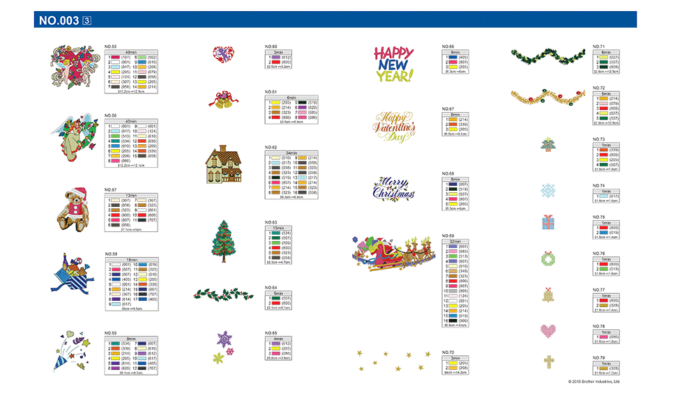 Collection de motifs de broderie n° 3 BLECUSB3 4