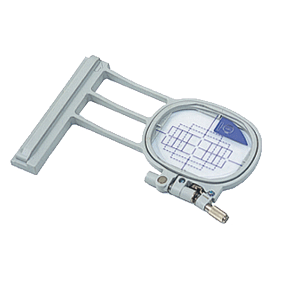 Grey 2 x 6cm oval shaped machine embroidery frame with grid EF73