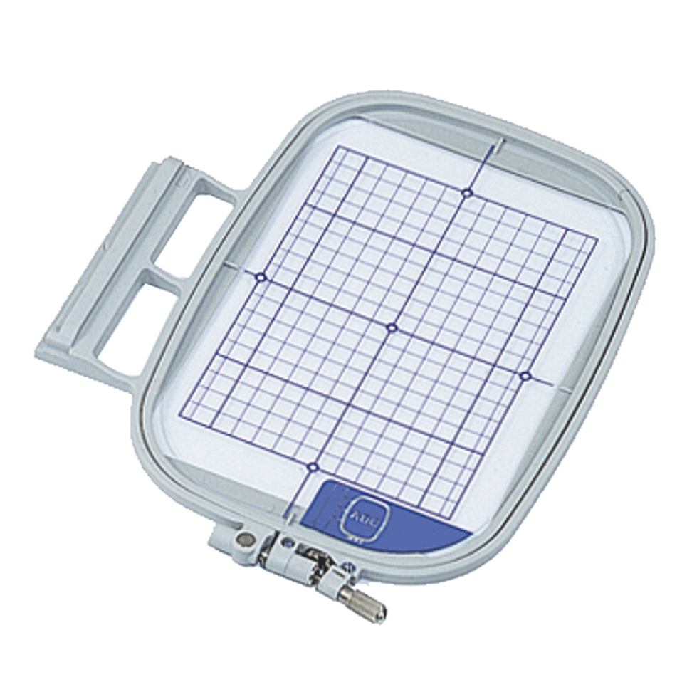 Grey 13 x 18cm rectangular machine embroidery frame with grid EF75