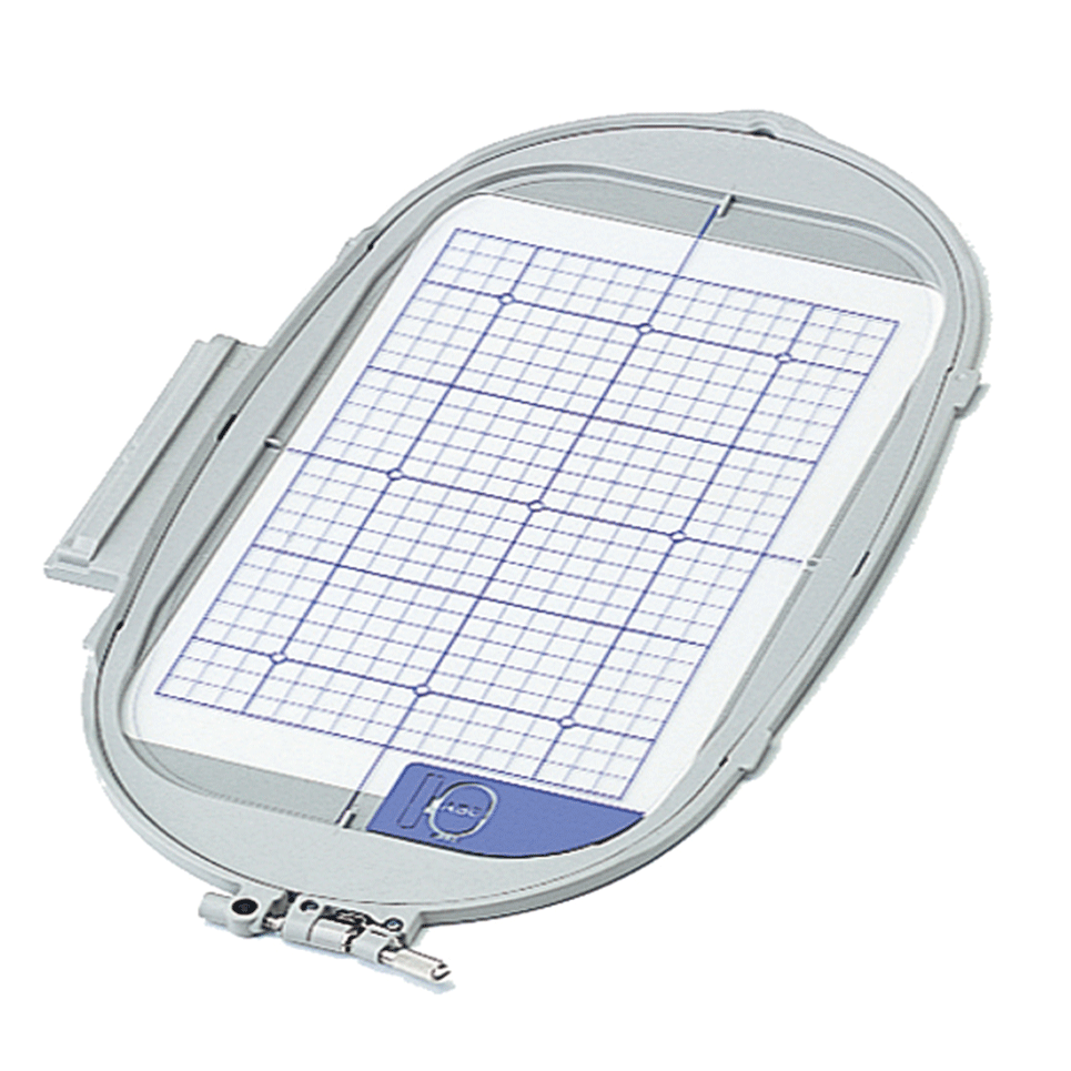 Grey 16 x 26cm oval shape machine embroidery frame with grid EF81