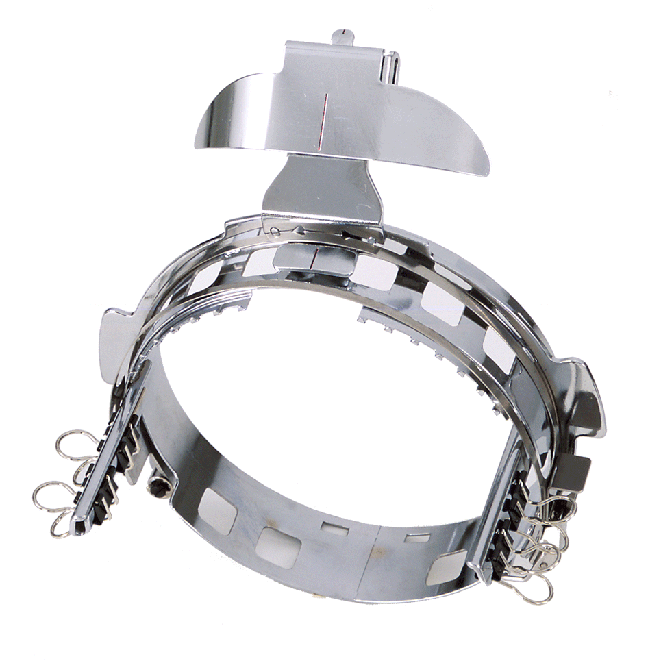 Rond zilveren metalen petraam PFCFH3, 130 x 60 mm voor borduurwerk