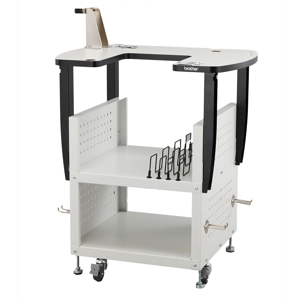 Table à broder mobile et espace de rangement pour les accessoires