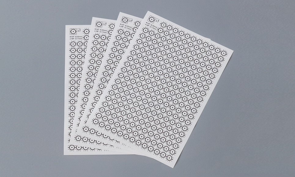Sheets of black round end point stickers