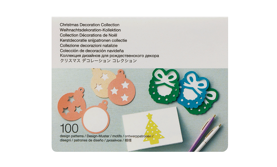 Carte Collection Décorations de Noël sur fond blanc