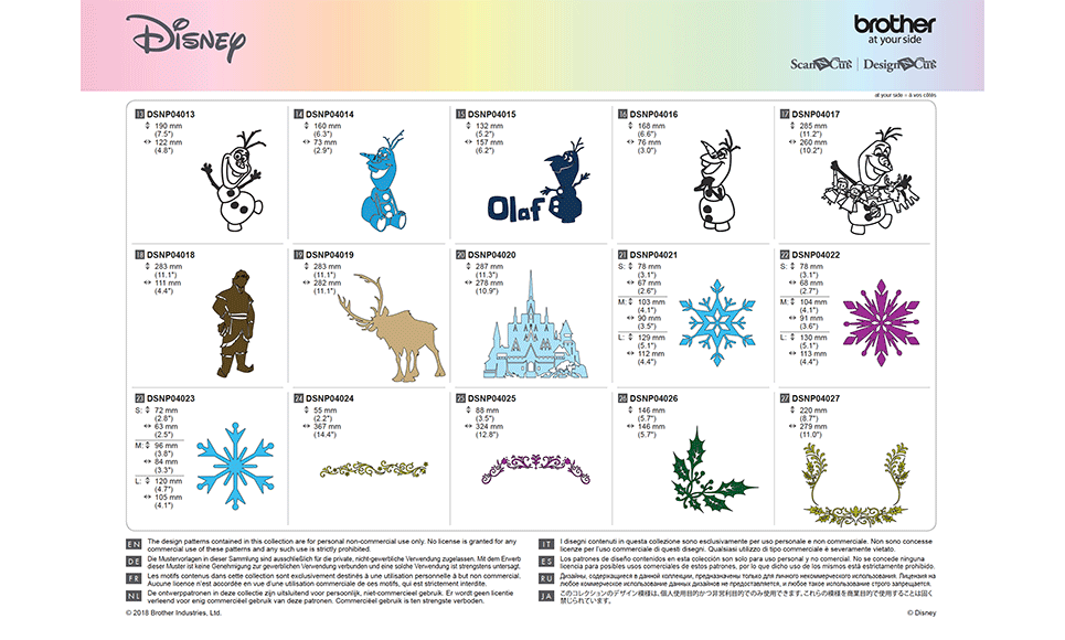 Collection de motifs Disney La Reine des Neiges CADSNP04 9