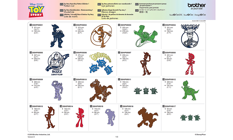 Collection de motifs Disney Toy Story CADSNP05 6