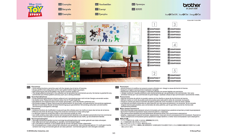 Collection de motifs Disney Toy Story CADSNP05 8