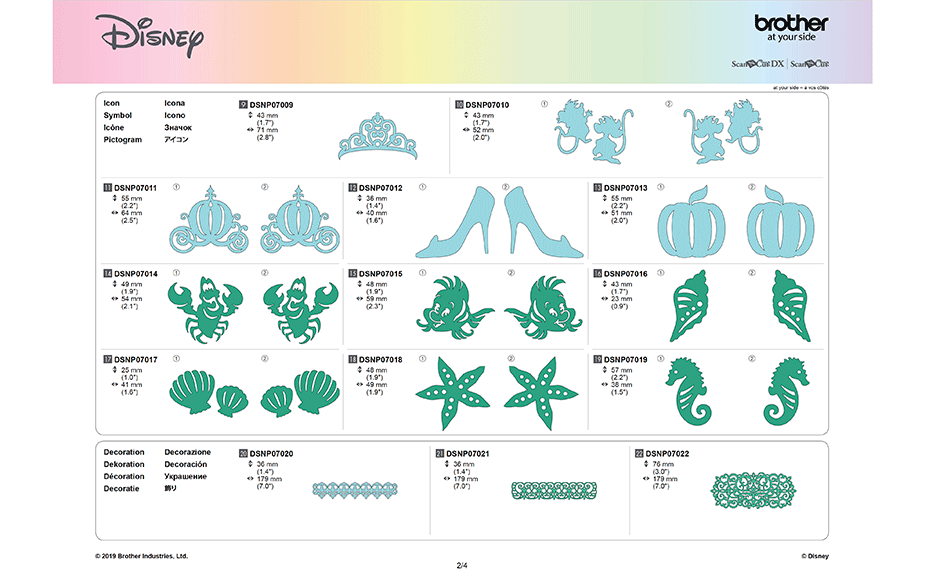 Collection de motifs Cendrillon et Ariel de Disney CADSNP07 10