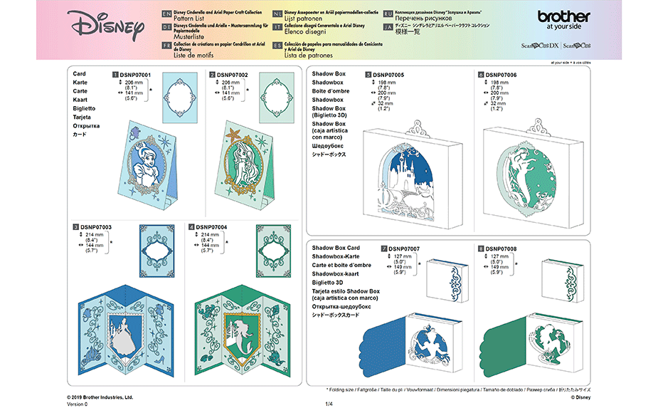 Collection de motifs Cendrillon et Ariel de Disney CADSNP07 12