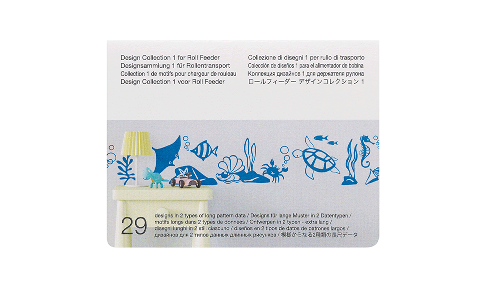 Carte Collection 1 de motifs pour chargeur de rouleau sur fond blanc