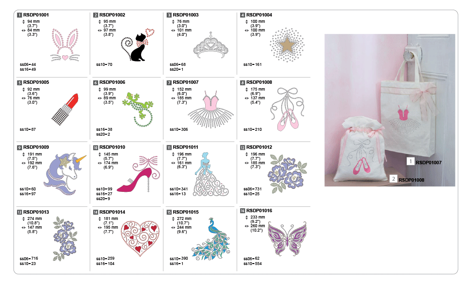 Collection de motifs pour strass CARSDP01 5