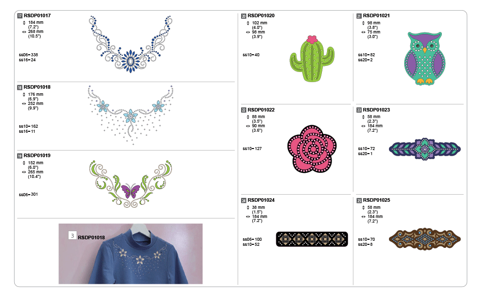 Collection de motifs pour strass CARSDP01 6