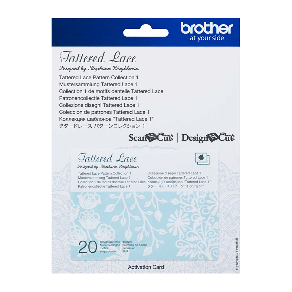 Carte d’activation bleue de motifs dentelle de fleurs et feuilles