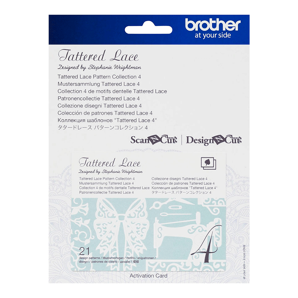 Carte d’activation vert menthe de motifs dentelle pour ScanNCut