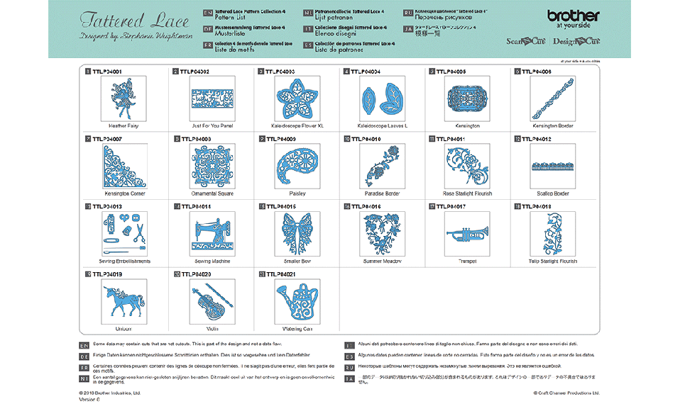 Brother ScanNCut Tattered Lace Collectie 4 CATTLP04 2