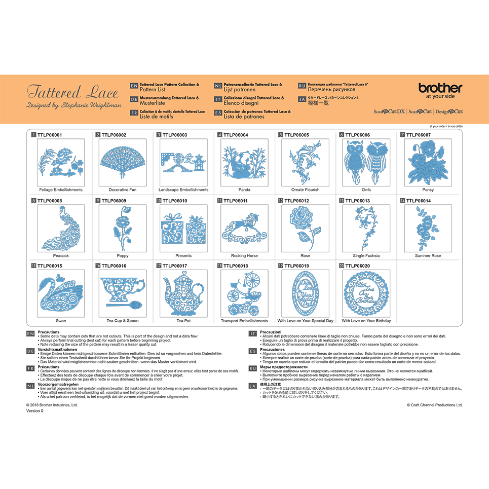 Brother ScanNCut Tattered Lace Kollektion 6 CATTLP06 2