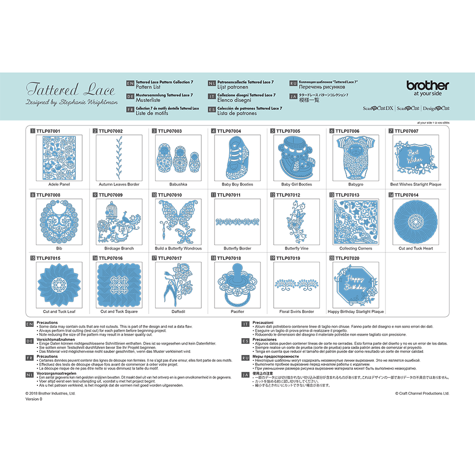 Collection n° 7 de motifs dentelle Tattered Lace ScanNCut CATTLP07 2