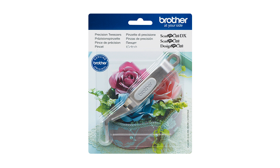 Inverted metal tweezers CATWZ1 with grey rubber grip for ScanNCut