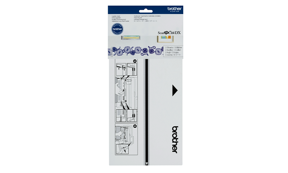 Leader Sheet for Brother ScanNCut roll transport in packaging