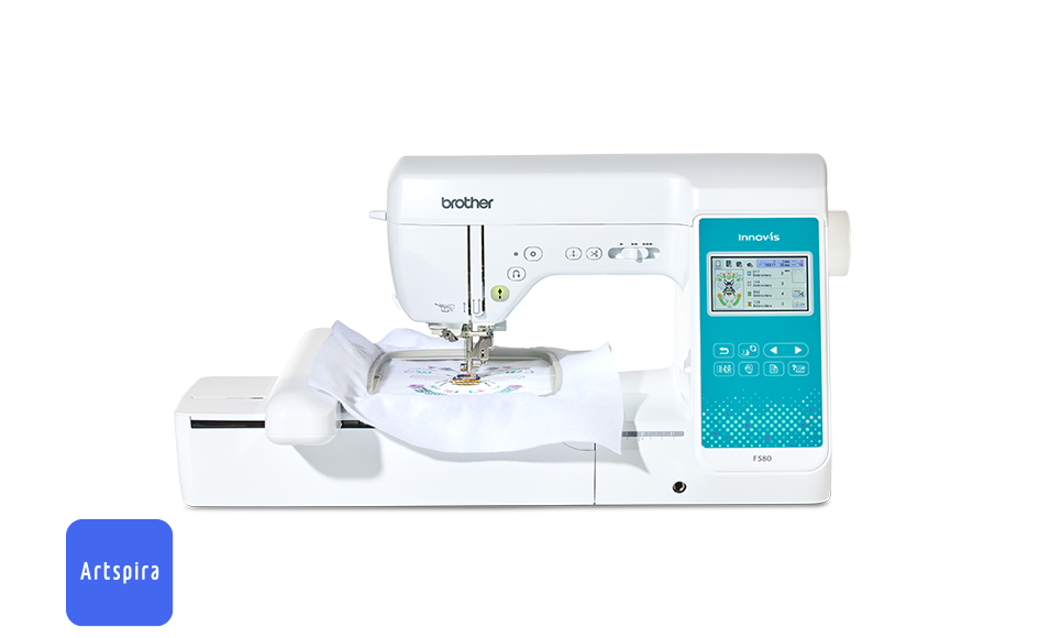 Brother Innov-is F560 sewing / embroidery machine on white background
