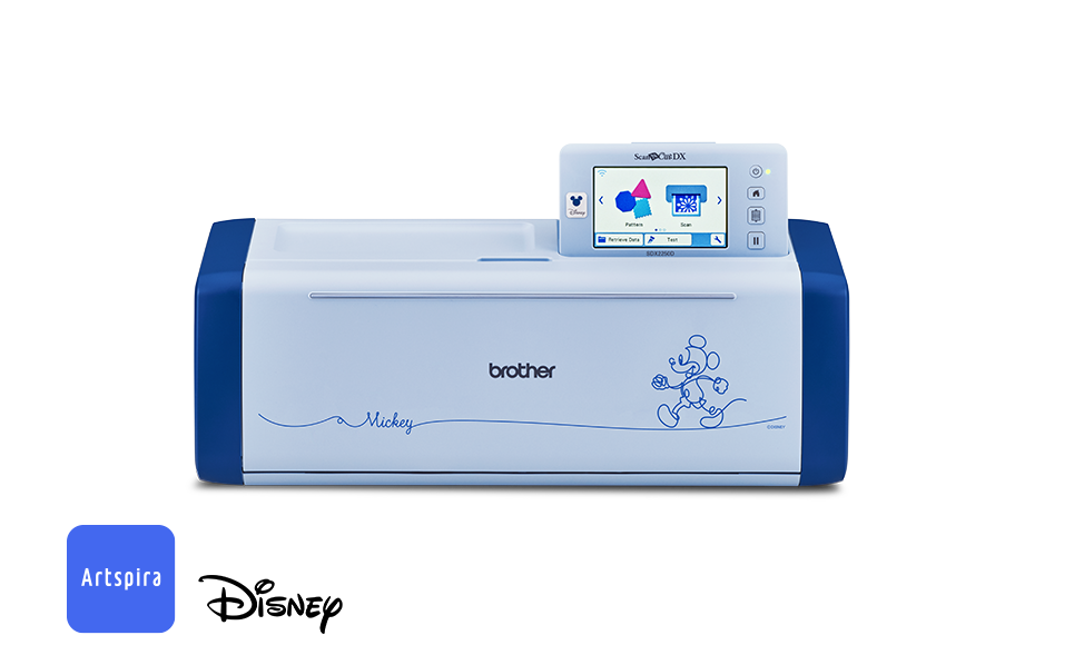 Frontansicht ScanNCut-Schneidemaschine mit Mickey Mouse-Design